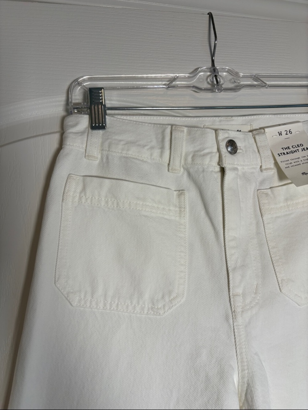 NWT - Madewell Cleo Straight Jean - White - Picture 8 of 13